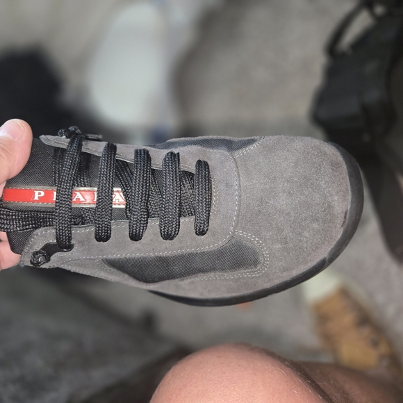 Prada Men's Gray Suede Sneakers - Picture 1 of 8